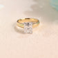 Solid Gold Two Tone Radiant Cut Moissanite Engagement Ring