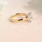 Solid Gold Two Tone Radiant Cut Moissanite Engagement Ring