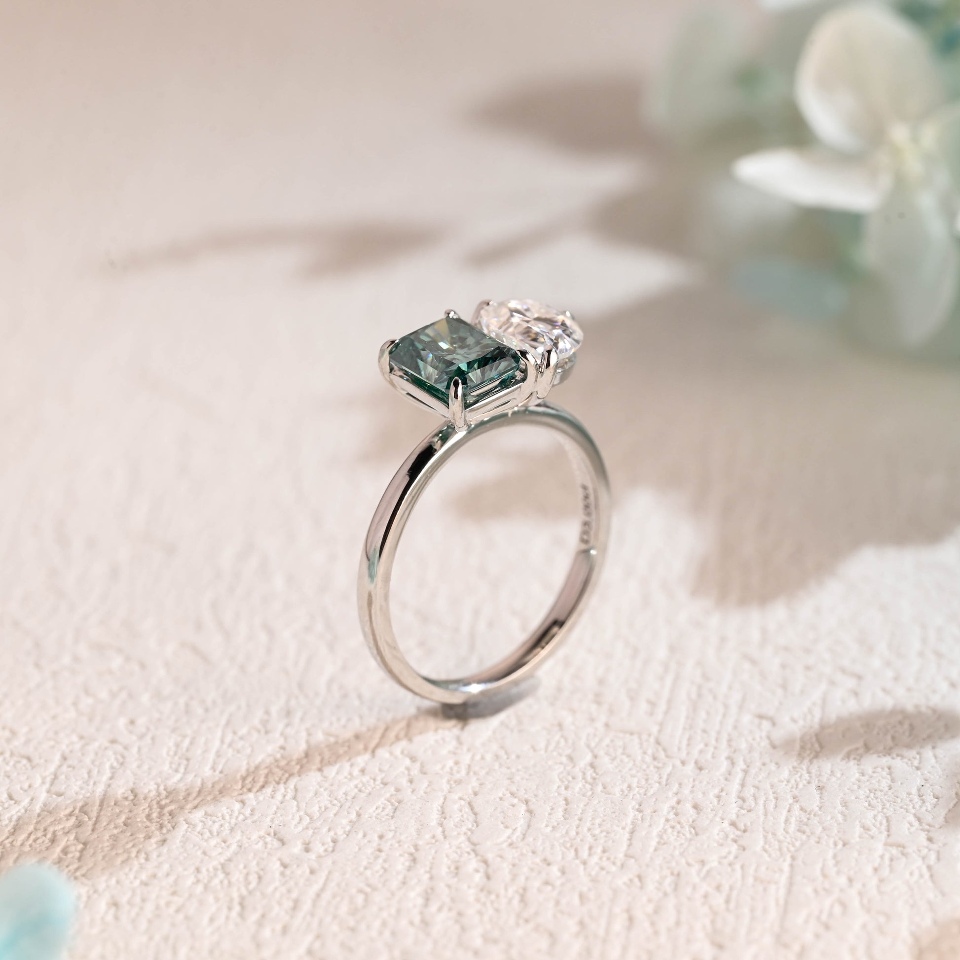 toi-et-moi-engagement-ring-green-moissanite-wedding-ring-radiant-ring