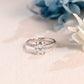 Solid Gold Oval Cut Moissanite Engagement Ring Hidden Halo