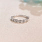 Solid Gold Half Eternity Marquise & Round Cut Moissanite Wedding Band