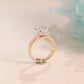 Solid Gold Two Tone Radiant Cut Moissanite Engagement Ring