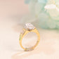 Solid Gold Two Tone Marquise Cut Moissanite Engagement Ring