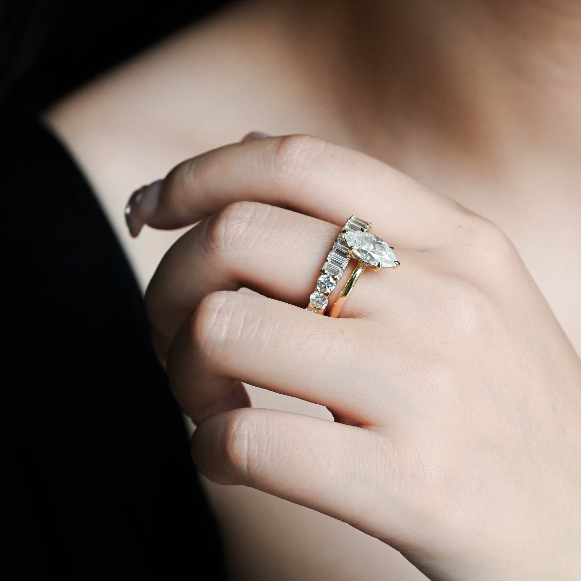 solid-gold-bridal-set-marquise-moissanite-engagement-ring-set-with-hidden-halo