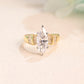 Solid Gold Two Tone Marquise Cut Moissanite Engagement Ring