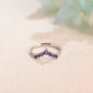 Solid Gold Round Cut Moissanite & Amethyst Wedding Band