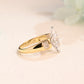 Solid Gold Two Tone Marquise Cut Moissanite Engagement Ring