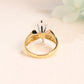 Solid Gold Two Tone Marquise Cut Moissanite Engagement Ring