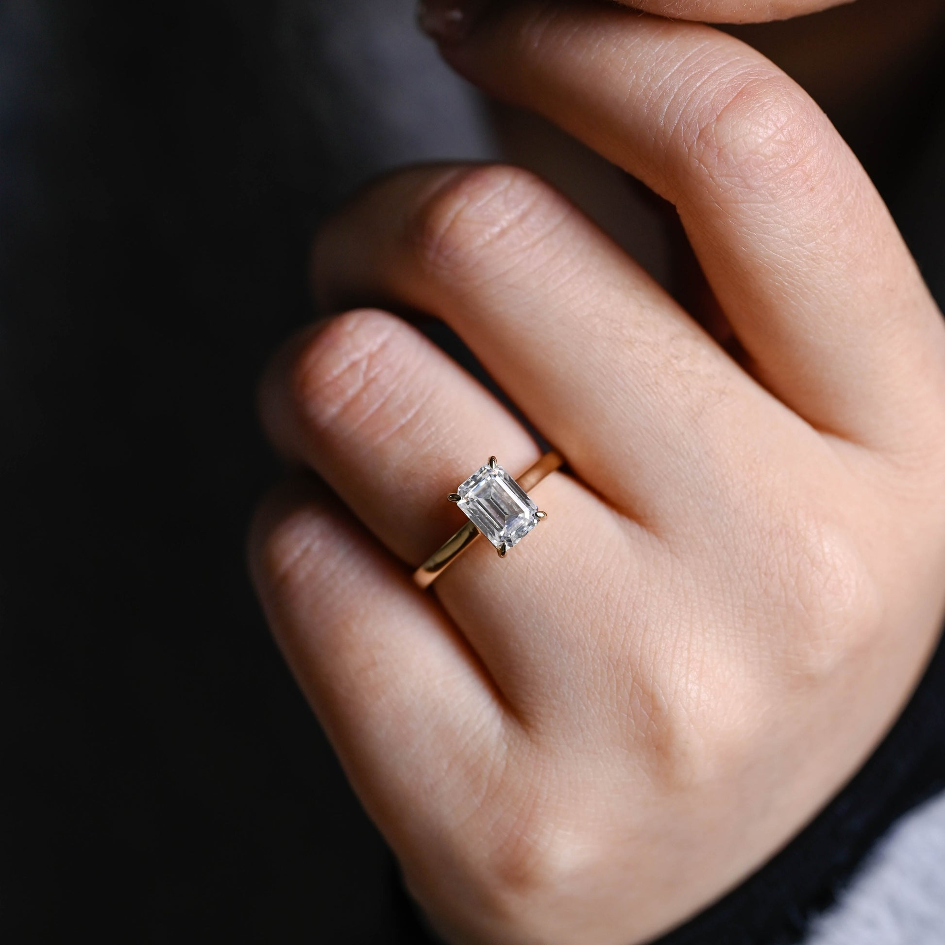 emerald-cut-moissanite-engagement-ring-solid-gold-ring-promise-ring-gift