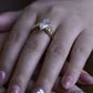 Solid Gold Two Tone Marquise Cut Moissanite Engagement Ring