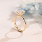 Solid Gold Cross Prongs Emerald Cut Moissanite Engagement Ring