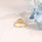 Solid Gold Floral Marquise & Round Cut Moissanite Wedding Band