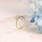 Solid Gold Floral Marquise & Round Cut Moissanite Wedding Band