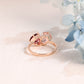 Solid Gold Toi Et Moi Heart Garnet & Pink Pear Moissanite Engagement Ring