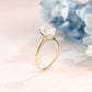 Solid Gold Two Tone Oval Cut Moissanite Engagement Ring, Solitaire Ring