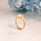 solid gold 3mm width round cut moissanite three stone ring