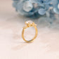 solid gold 3mm width round cut moissanite three stone ring