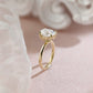 CausYou | Oval Moissanite Engagement Ring, Solitaire Oval Ring, Solid Gold Oval Cut Wedding Ring