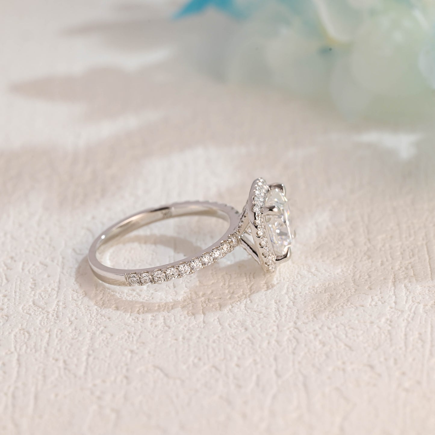 solid-gold-cushion-cut-moissanite-engagement-ring-paved-halo-ring