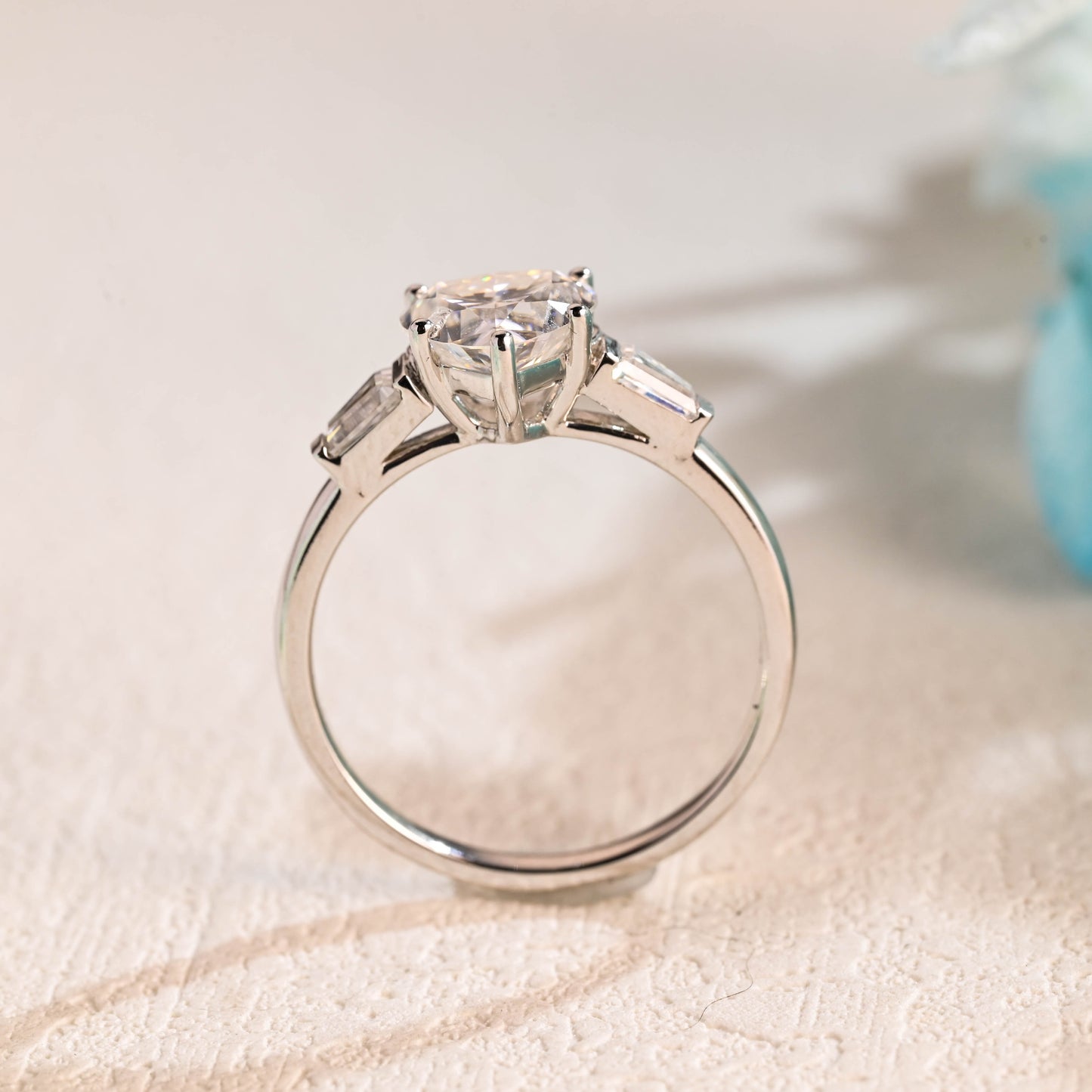 Heart-cut-moissanite-engagement-ring-wedding-ring-three-stone-ring