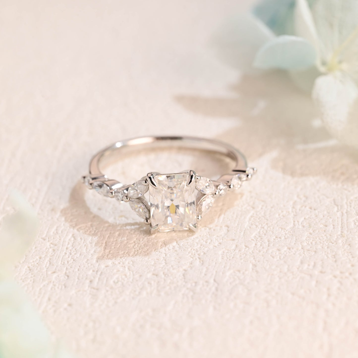 solid-gold-radiant-cut-moissanite-engagement-ring-marquise-ring