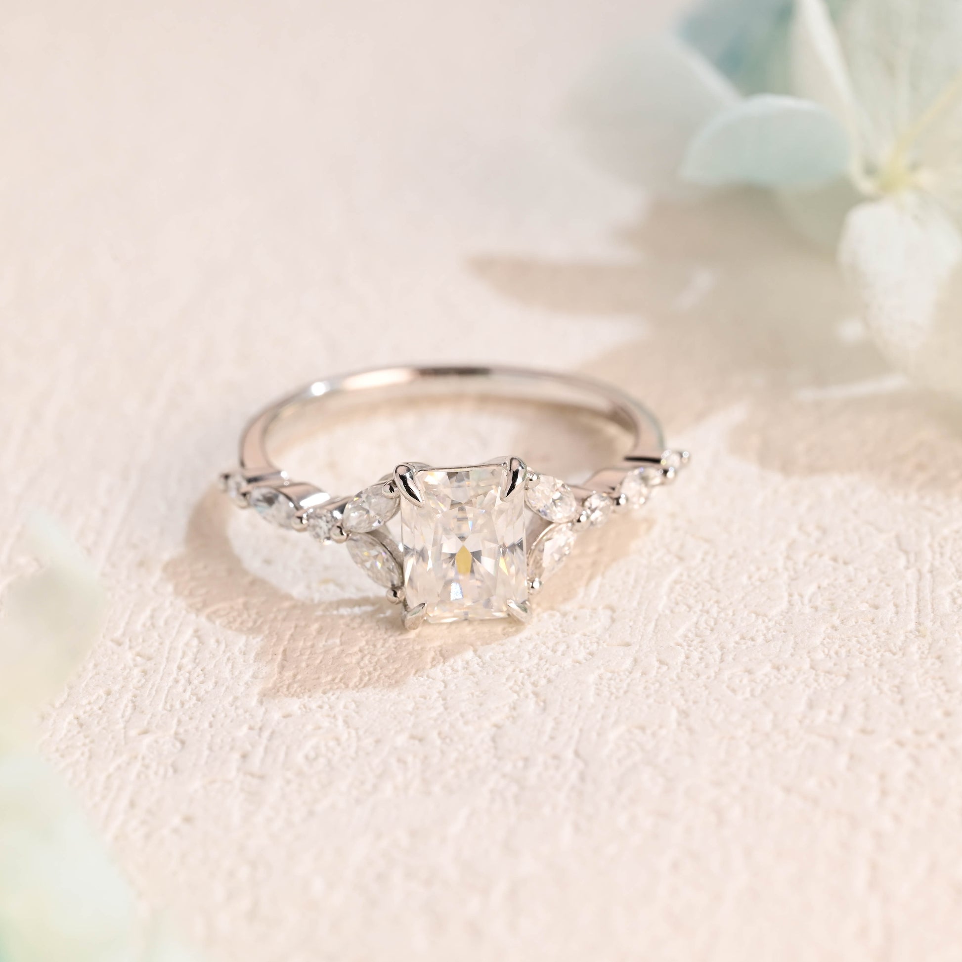 solid-gold-radiant-cut-moissanite-engagement-ring-marquise-ring