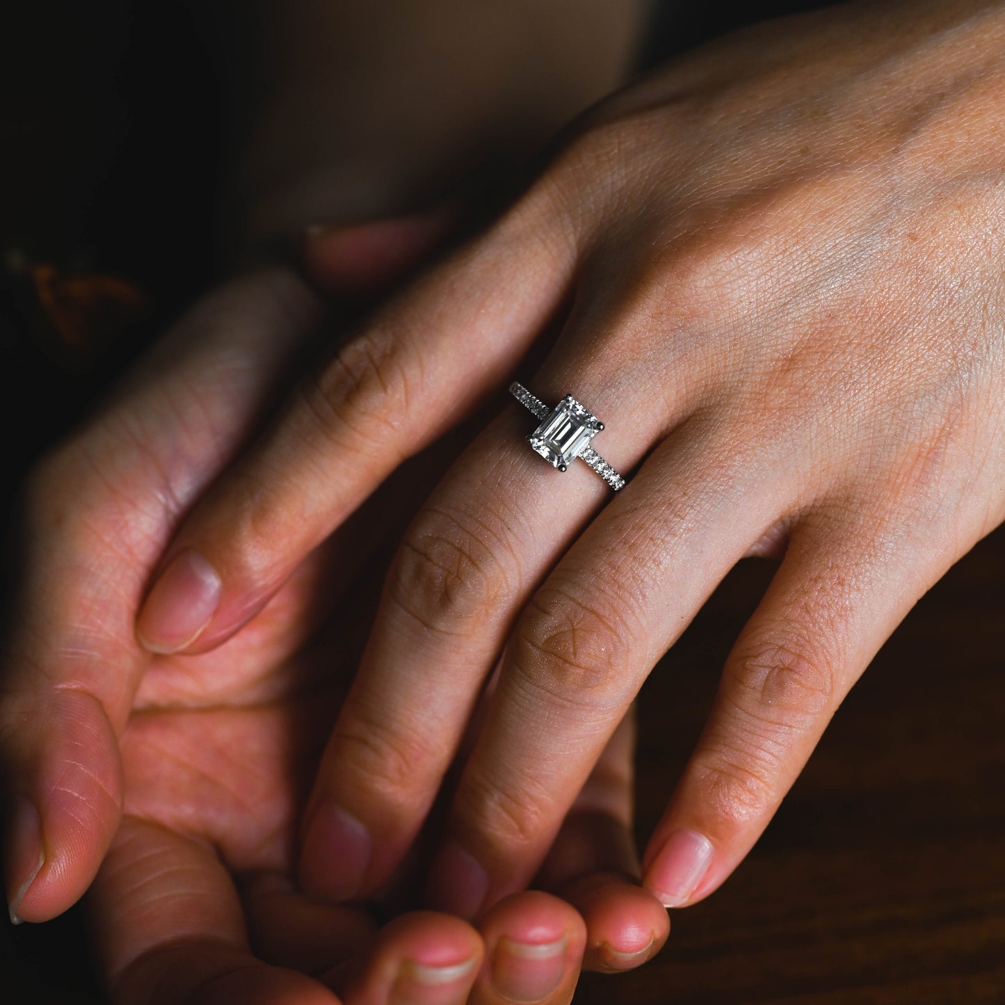 Emerald-Cut-Moissanite-engagement-ring-solid-gold-ring-promise-ring-gift