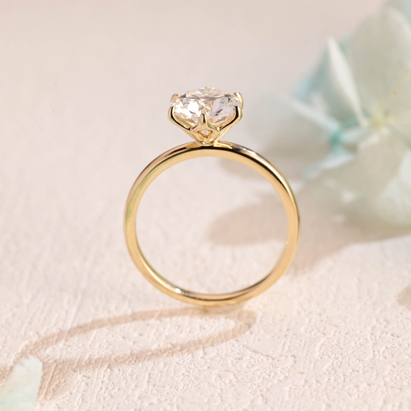 tulip-setting-round-cut-moissanite-engagement-ring-simple-solitaire-wedding-ring