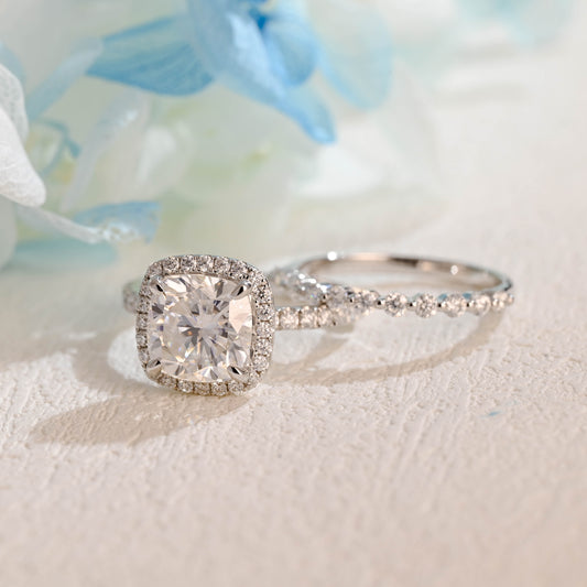 Cushion-Cut-Moissanite-Engagement-Ring-Set-Wedding-Ring-Set-Bridal-Set-Gift