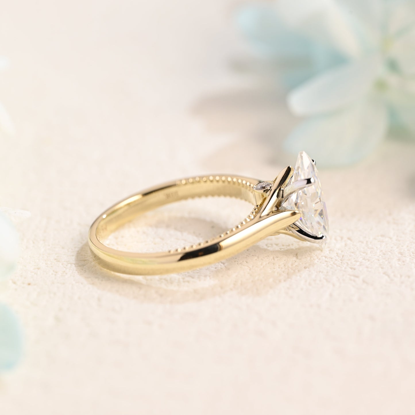 solid-gold-marquise-cut-moissanite-engagement-ring-Gift