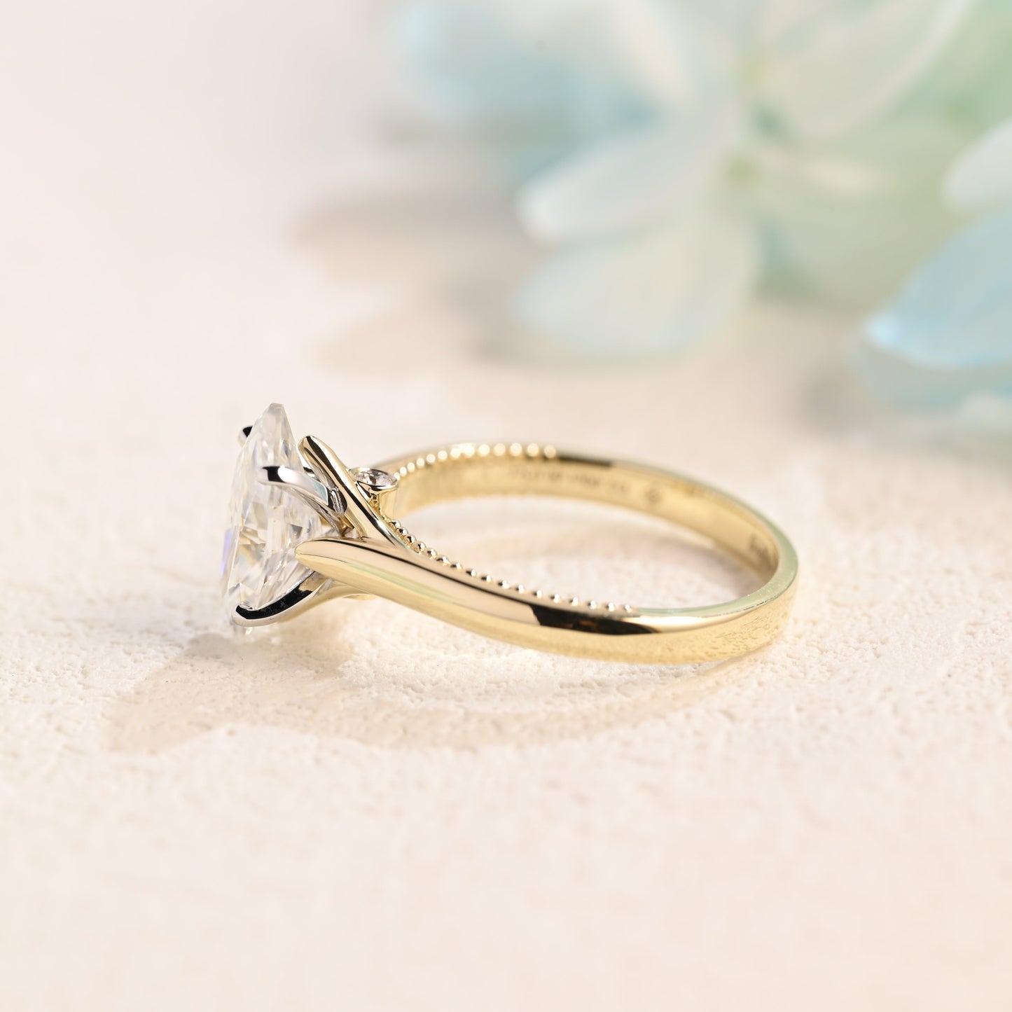 solid-gold-marquise-cut-moissanite-engagement-ring-Gift