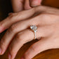 Solid-gold-radiant-cut-moissanite-engagement-ring-three-stone-ring