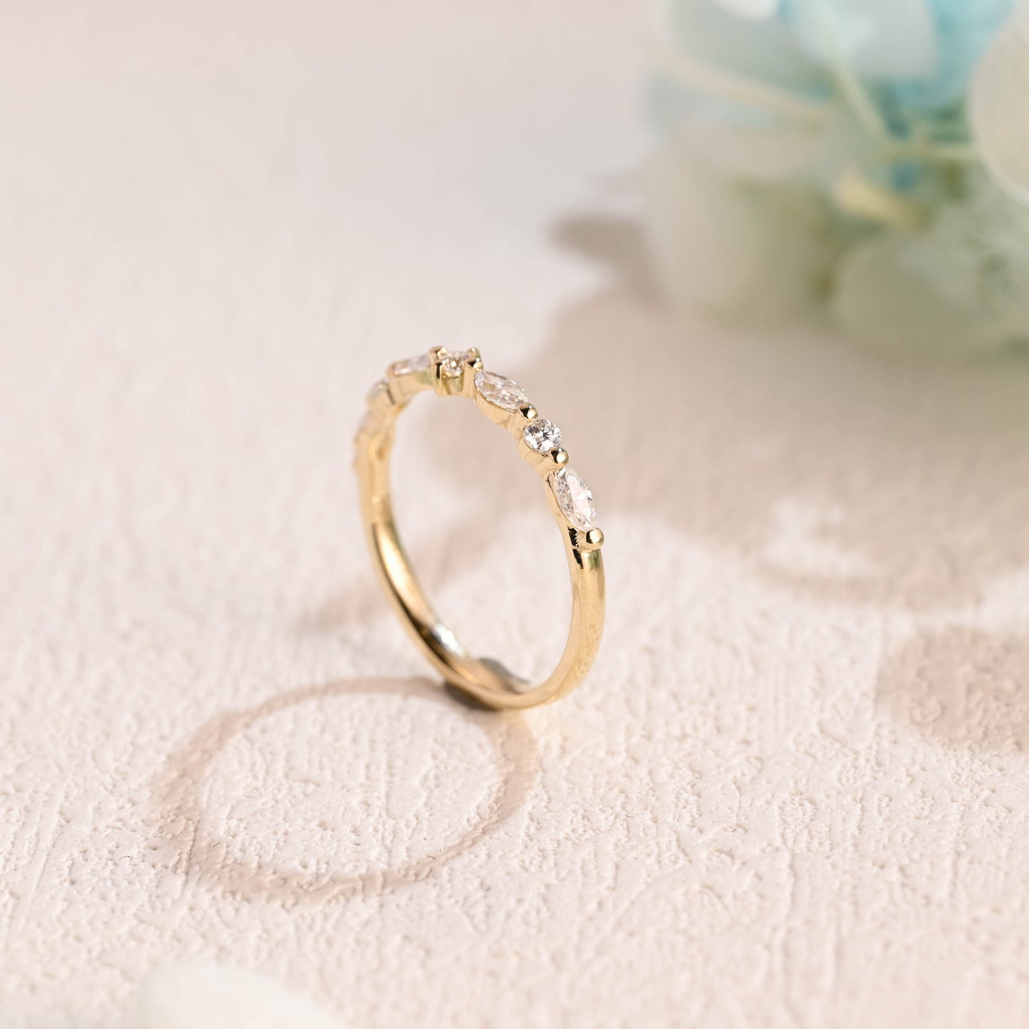 solid-gold-half-eternity-round-marquise-cut-moissanite-wedding-band