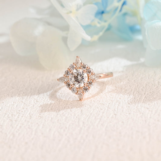 solid-gold-round-cut-moissanite-engagement-ring-marquise-cut-ring