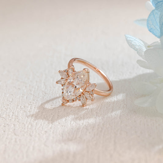 solid-gold-marquise-cut-moissanite-engagement-ring-cluster-ring