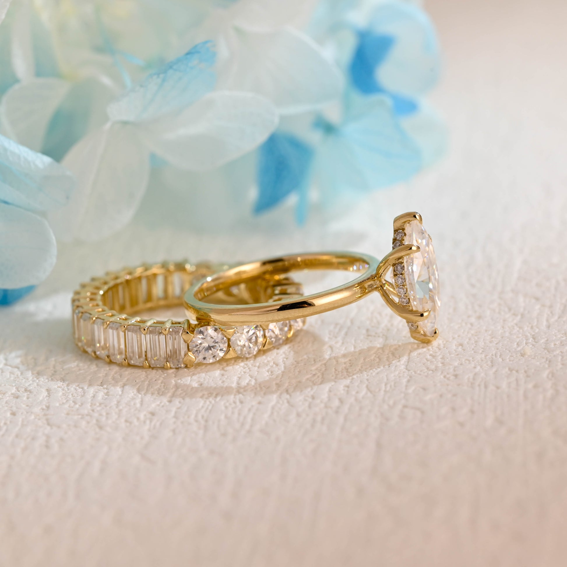 solid-gold-bridal-set-marquise-moissanite-engagement-ring-set-with-hidden-halo