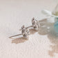 CausYou Solid Gold Floral Round Moissanite Earrings Studs, Nature Inspired Windmill Wedding Studs, Gift for Woman, Wife