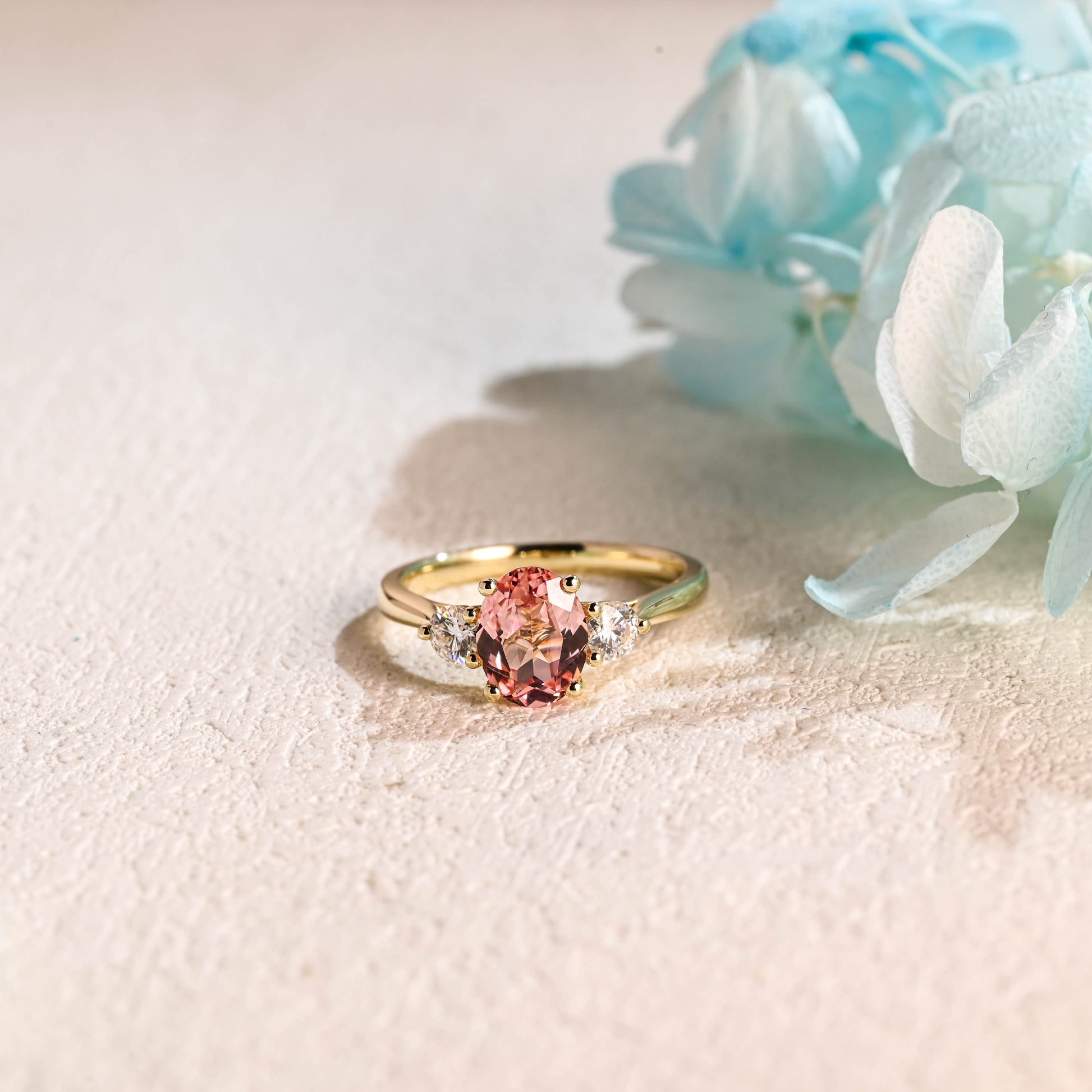 Oval-cut-Pink-Sapphire-engagement-ring-solid-gold-ring-promise-ring-gift