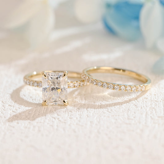 radiant-cut-moissanite-wedding-ring-set-engagement-ring-set-bridal-ring-set