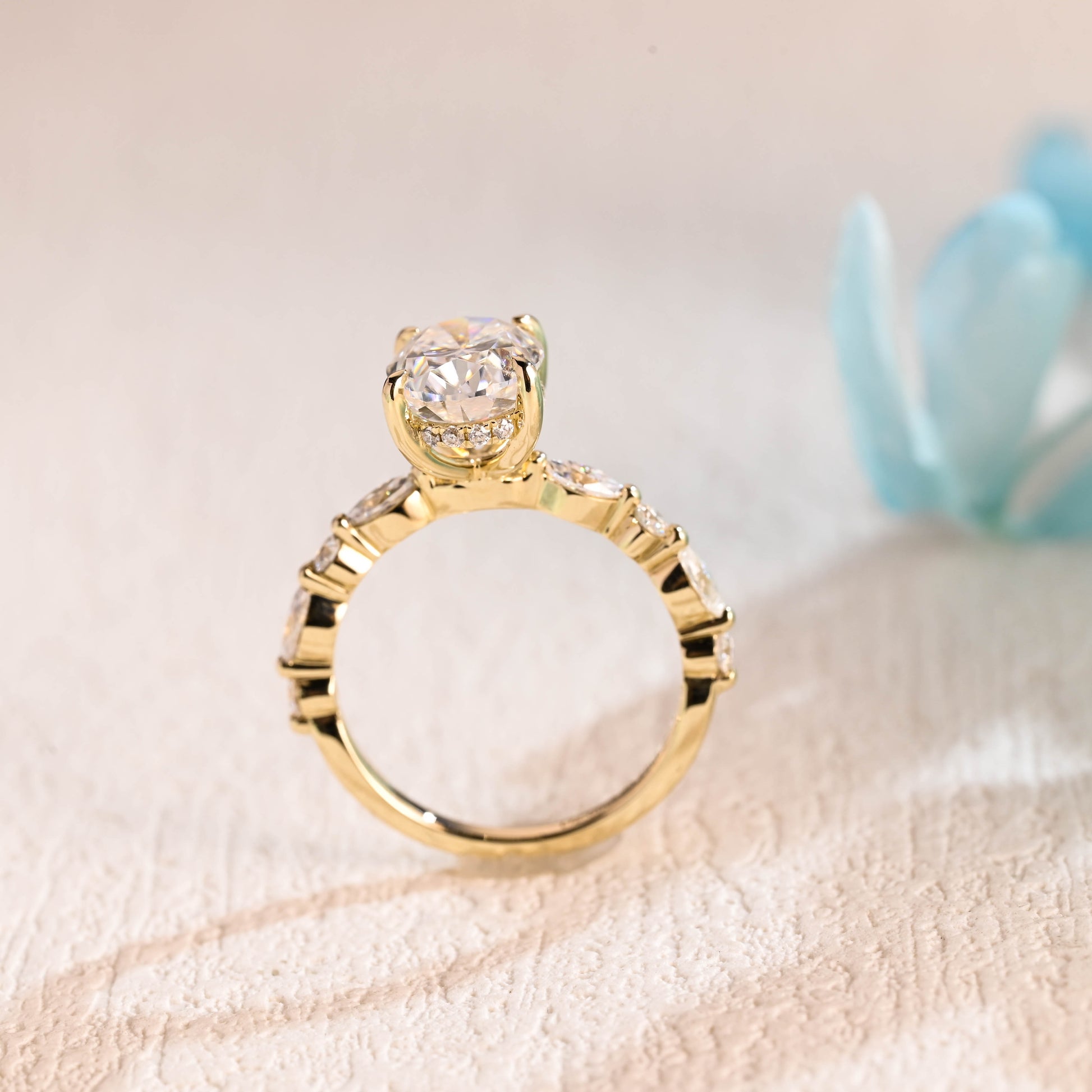 Oval-cut-moissanite-engagement-ring-solid-gold-ring-promise-ring-gift