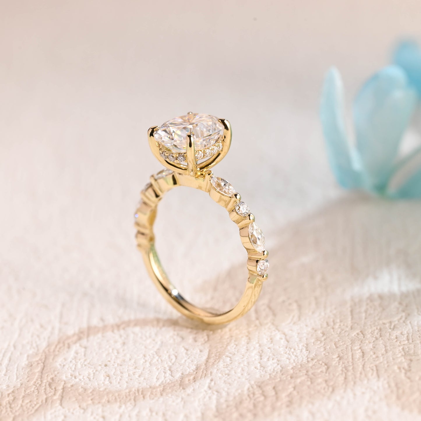 Oval-cut-moissanite-engagement-ring-solid-gold-ring-promise-ring-gift