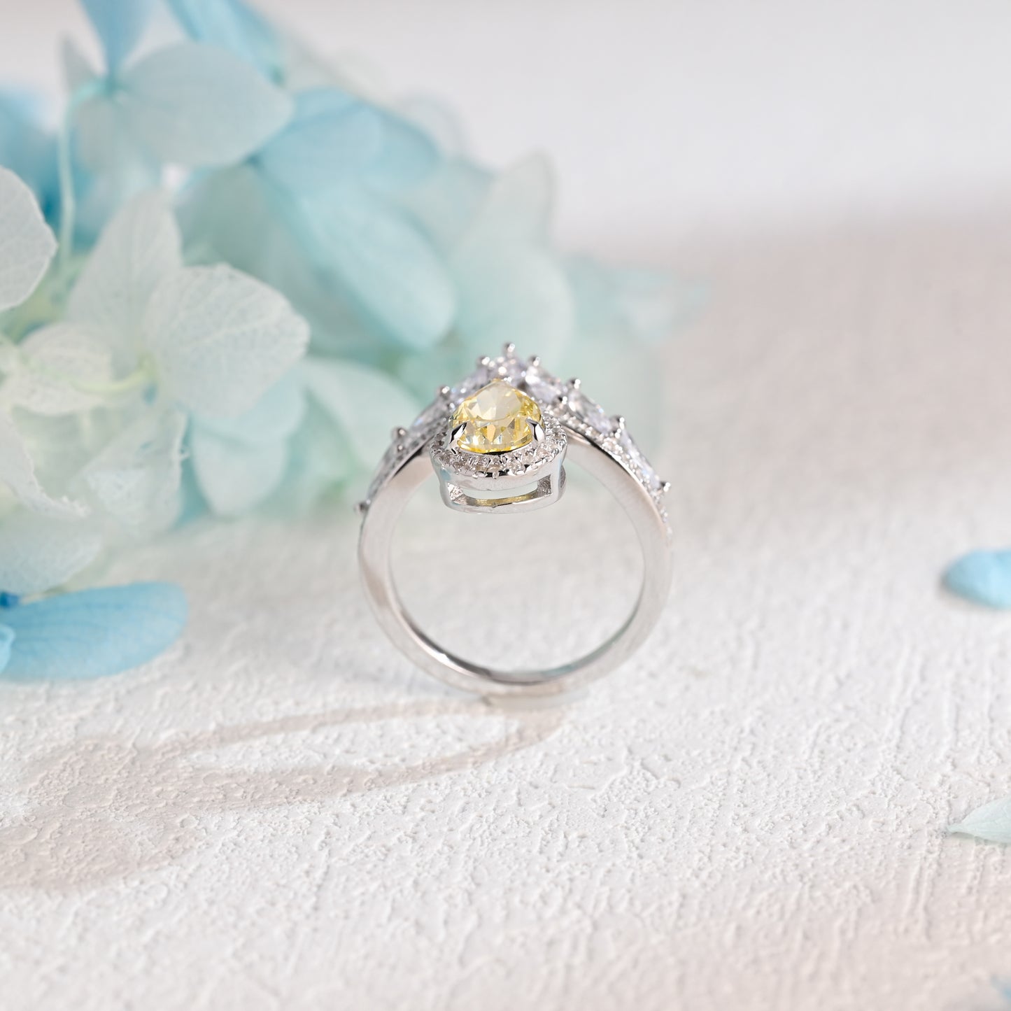 Pear-Cut-Yellow-Moissanite-engagement-ring-solid-gold-ring-promise-ring-gift