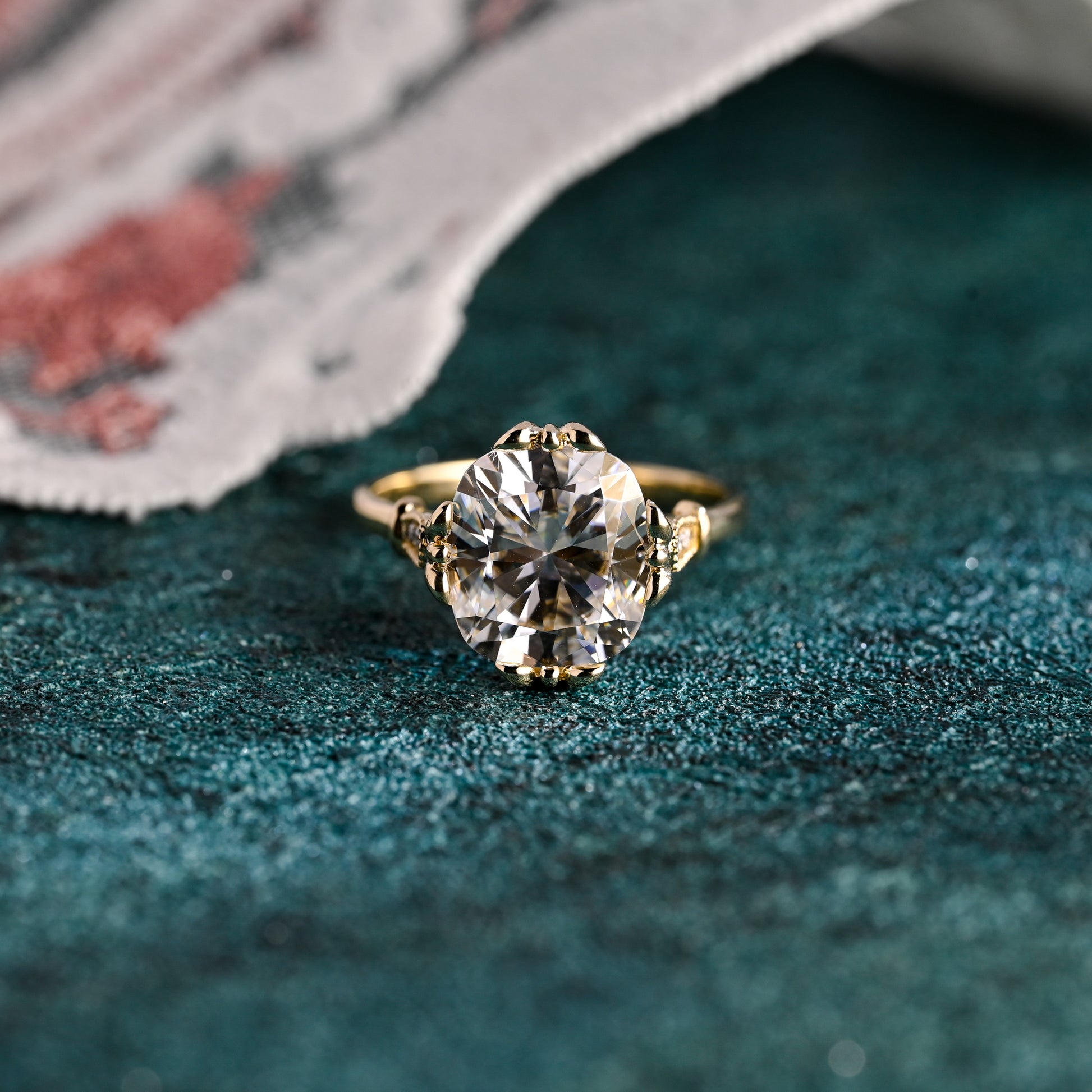 Cushion-Cut-Moissanite-engagement-ring-solid-gold-ring-promise-ring-gift