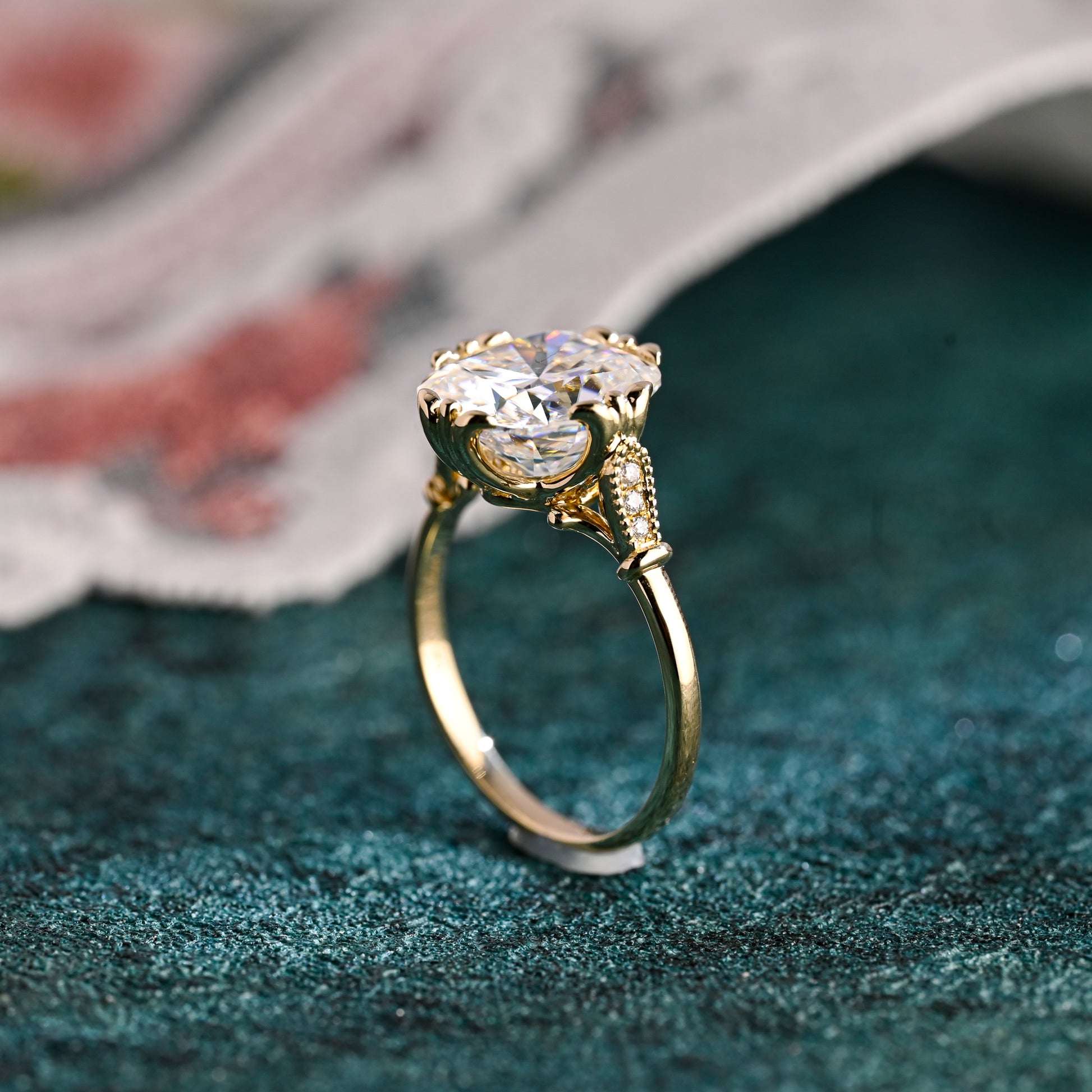 Cushion-Cut-Moissanite-engagement-ring-solid-gold-ring-promise-ring-gift