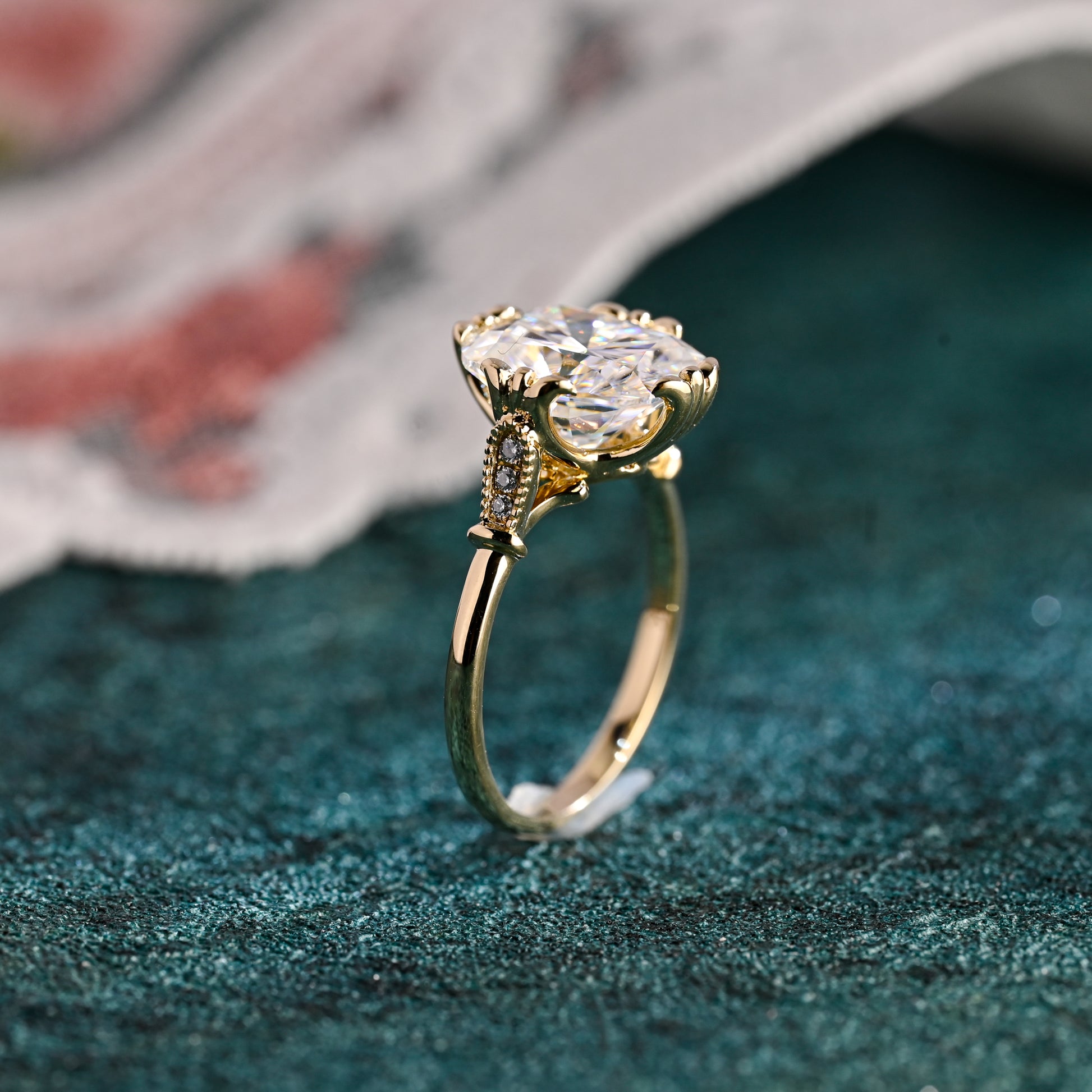 Cushion-Cut-Moissanite-engagement-ring-solid-gold-ring-promise-ring-gift