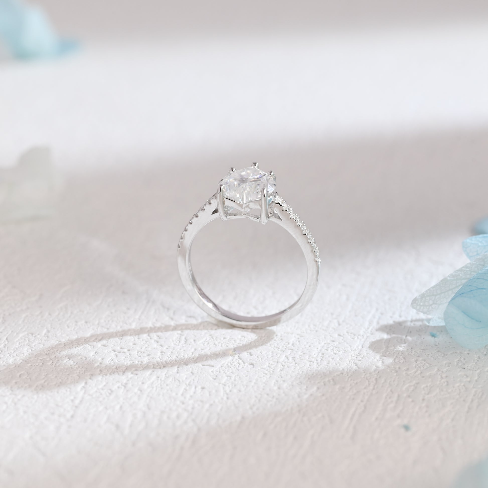 Heart-cut-moissanite-engagement-ring-solid-gold-ring-promise-ring-gift