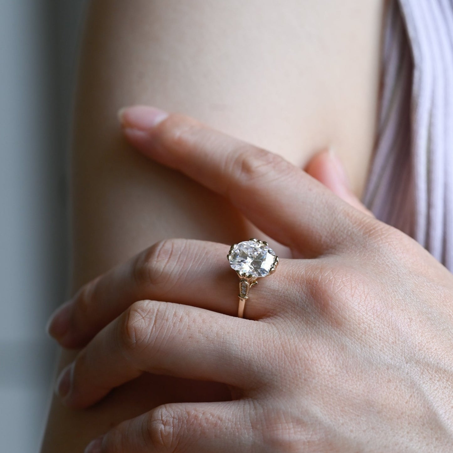 Cushion-Cut-Moissanite-engagement-ring-solid-gold-ring-promise-ring-gift