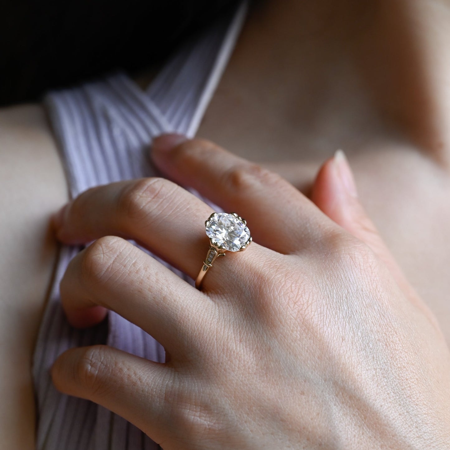 Cushion-Cut-Moissanite-engagement-ring-solid-gold-ring-promise-ring-gift