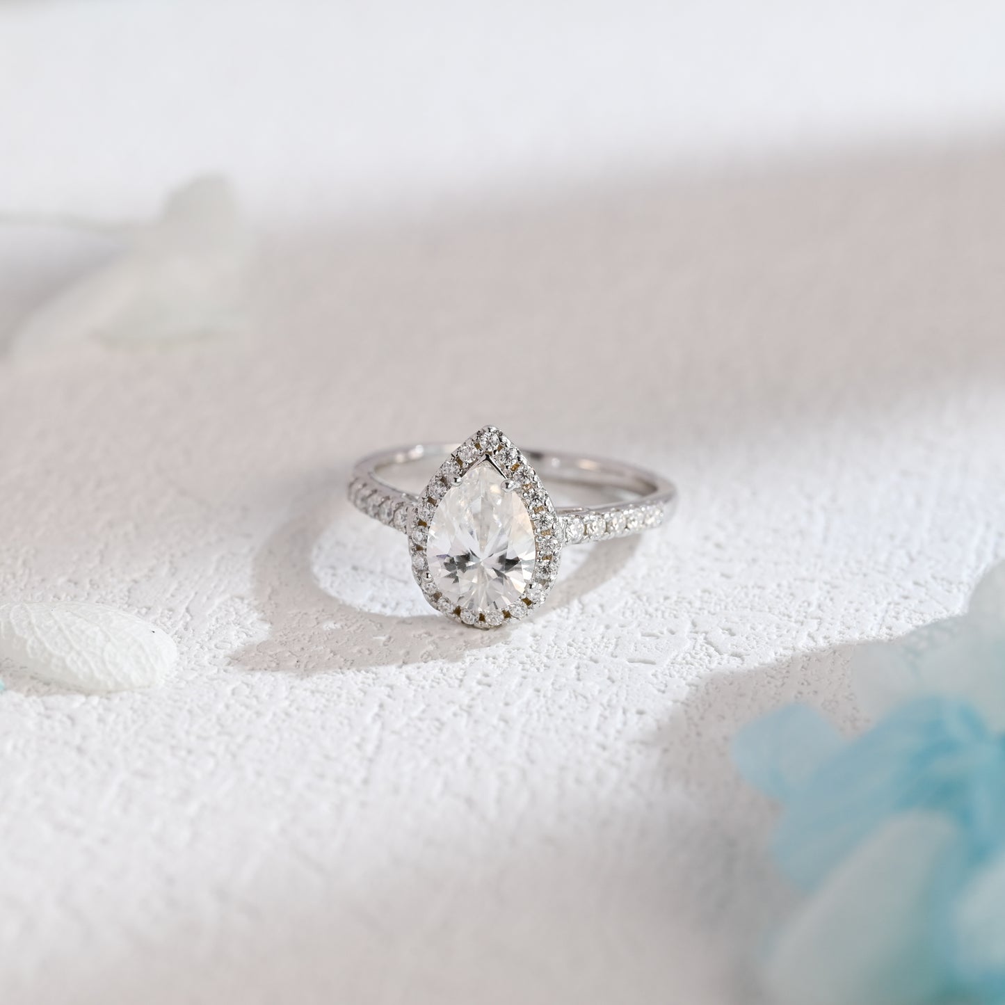 Pear-Cut-Moissanite-engagement-ring-solid-gold-ring-promise-ring-gift