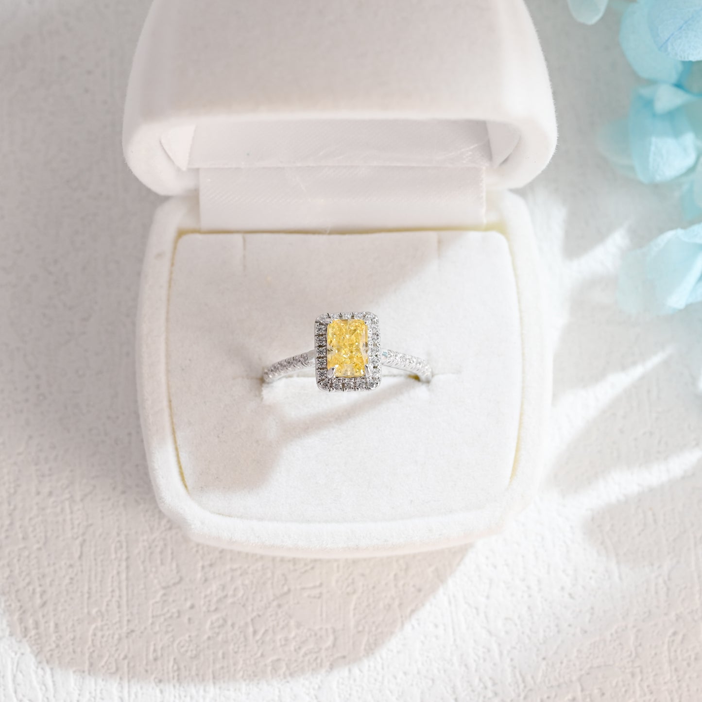 Radiant-Cut-Yellow-Moissanite-engagement-ring-solid-gold-ring-promise-ring-gift